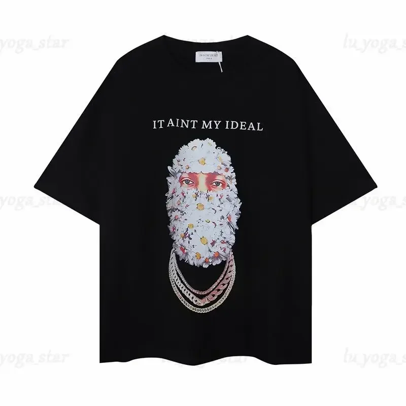 تي شيرت رجالي Ih Nom Uh Nit قناع تي شيرت تي شيرت أبيض وأسود رئيس الشارع عادية فضفاض المحملة عالية الجودة قصيرة الأكمام حجم الخريف