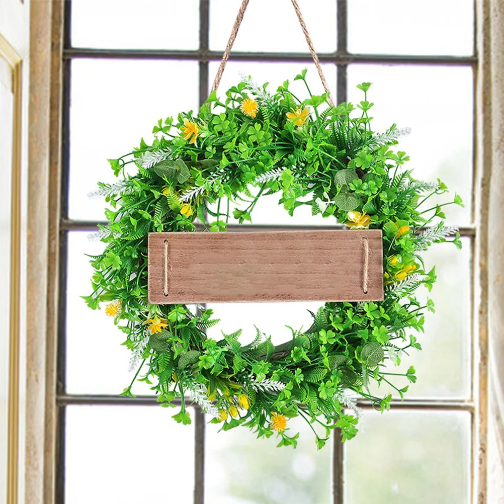 قسط أوراق اصطناعية إكليل الربيع ترحيب الباب إكليل الجبهة مدخل الديكور لا صيانة زينة الباب الأمامي #5