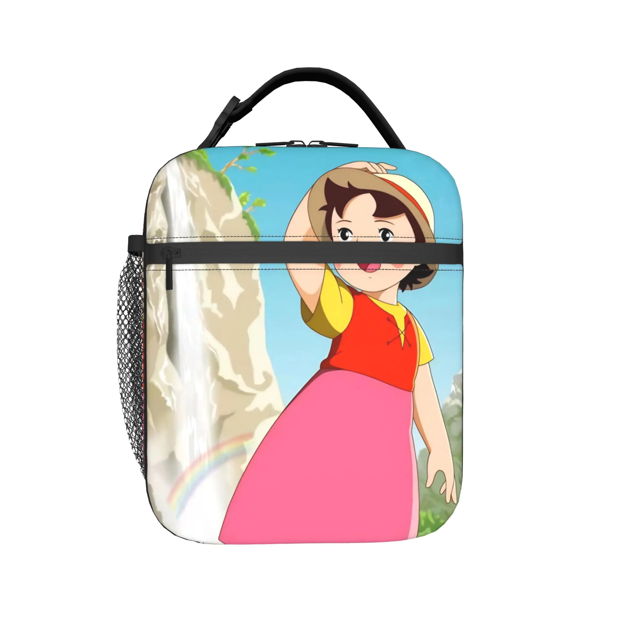 Lunch Bag Heidi Waterfall Adventure in the Alps Outdoor Picnic Lunch Box For Child  Fun Portable Zipper Print Thermal Lunch Bags