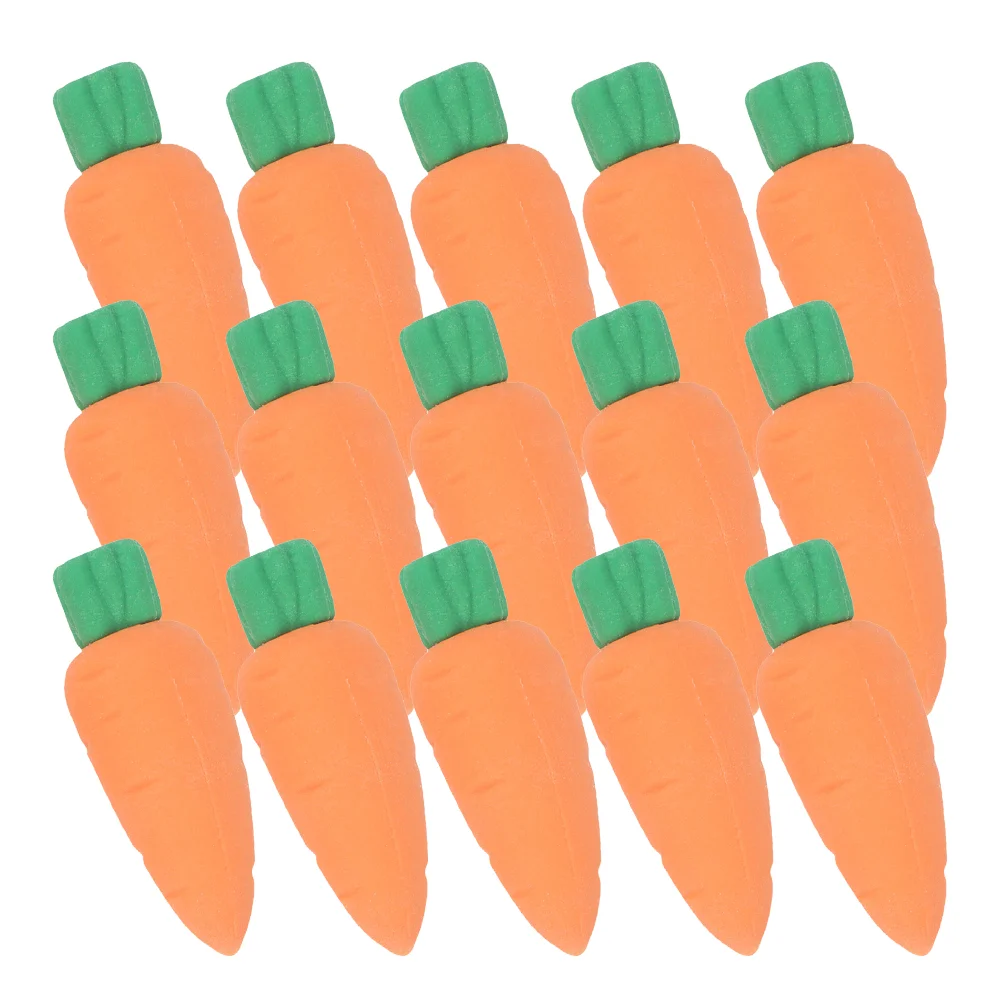 50 Pcs Toy Eraser Carrot Shape Pencil Bulk Easter Basket Fillers Erasers Orange Novelty Child