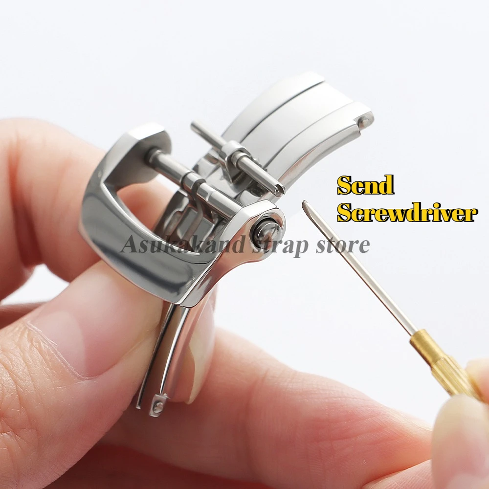 Chiusura pieghevole lucida in acciaio inossidabile da 20 mm per pulsante Blancpain per accessori di ricambio per fibbie per cinturini in nylon e pelle