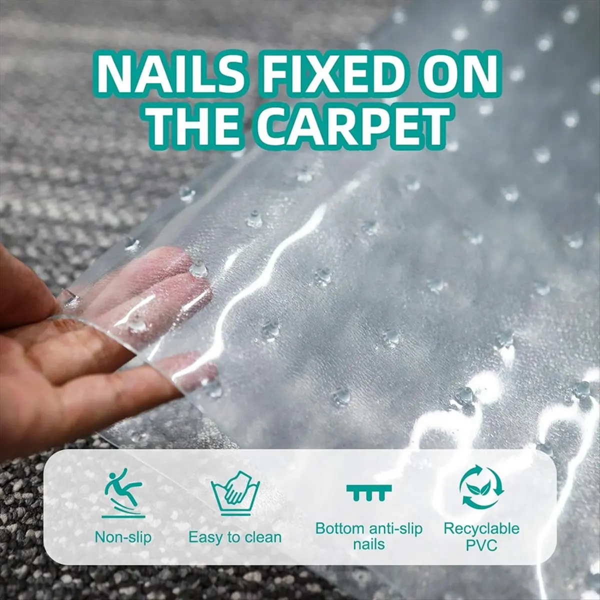 Lively- Carpet Protector for Pets,Cat Carpet Protector ,Under Door Mat Cat Carpet Scratch Stopper,Cat Scratch Guard Carpet 8.2ft