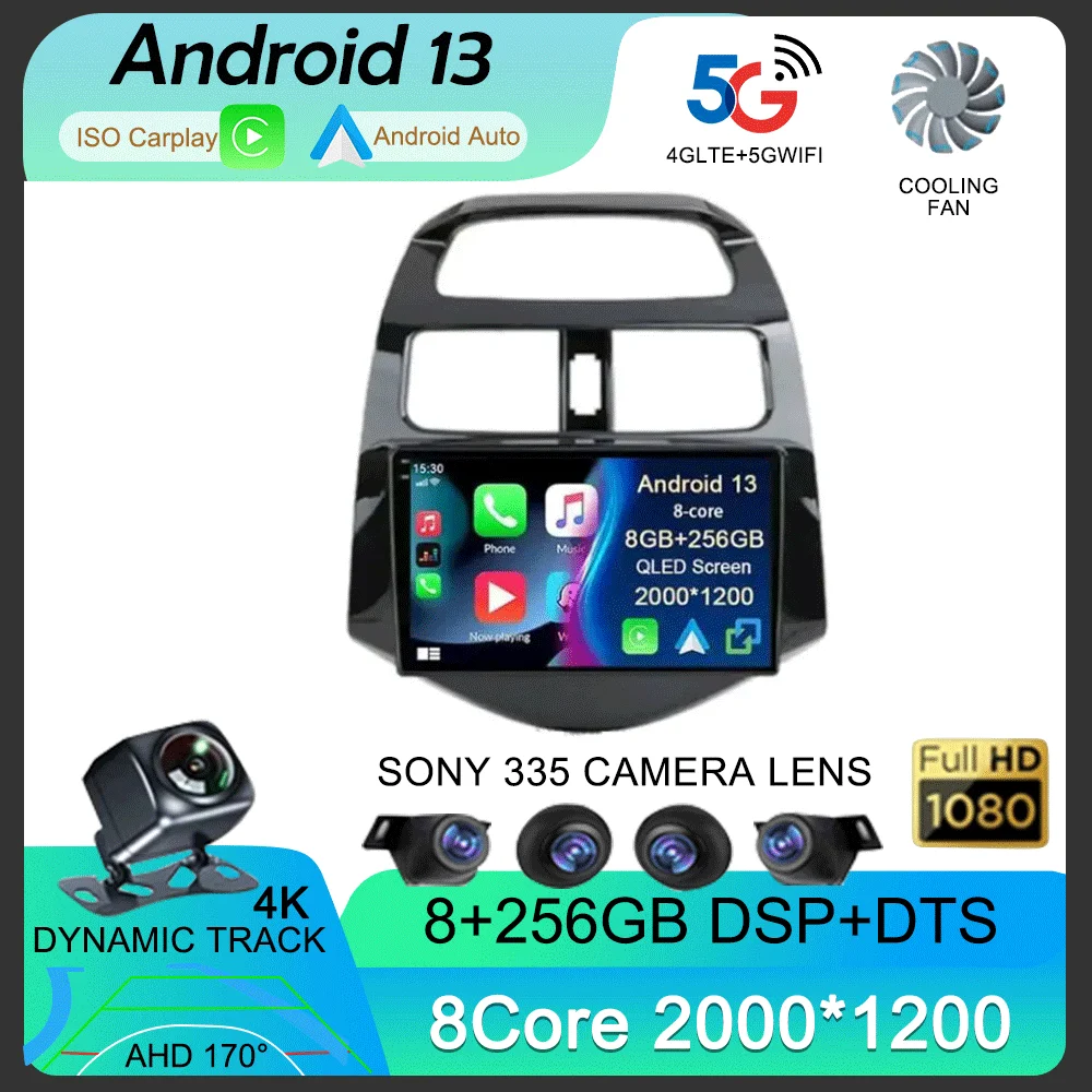 Android 13 Carplay Car Radio For Chevrolet Spark Beat Matiz Creative 2010 2011 2012 2013 2014 Multimedia Player GPS 2din Stereo