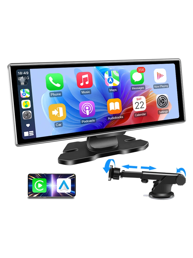 11,26 inch auto intelligente systemen multimedia videospeler draagbare autoradio draadloze CarPlay Android auto schermaccessoires - afbeelding 2