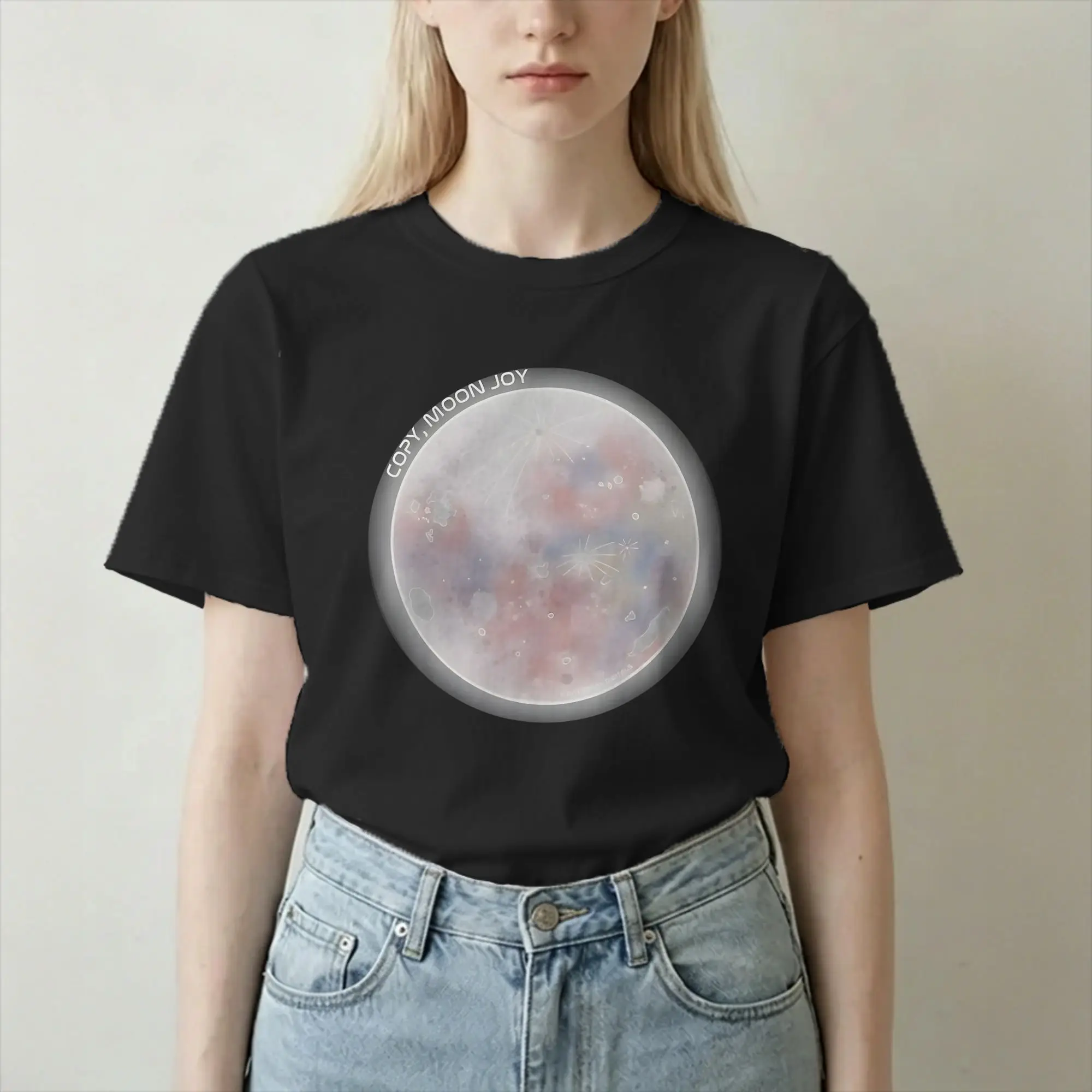 Copy Moon Joy Space Lover T Shirt Men Women Cotton Funny T-Shirts Crewneck  Tee Shirt Short Sleeve Tops Printed