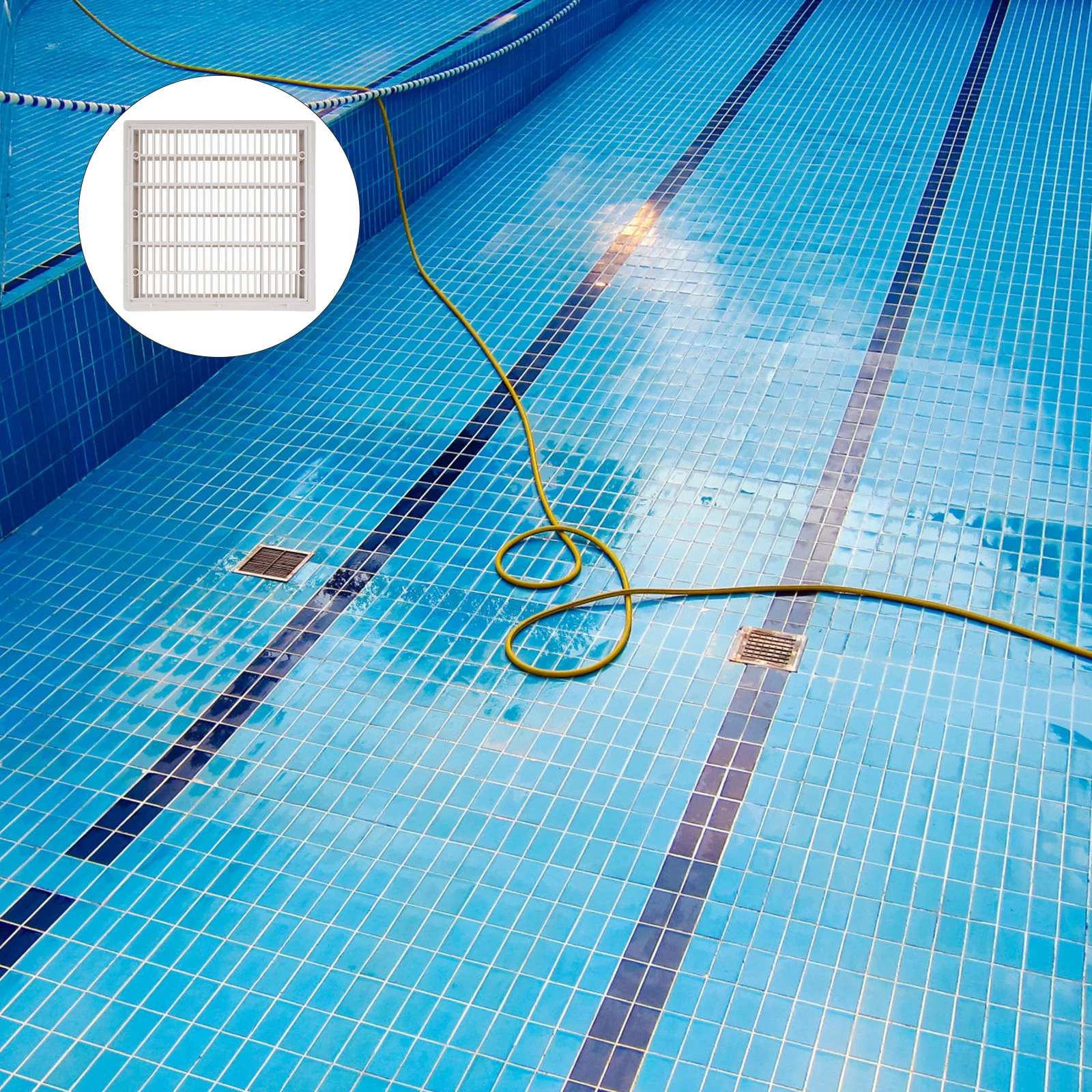 

9-Inch Square Main Drainer For Swimming Pool Bottom Drain White Plastic Floor Drainer Tool Spa Aquarium Pond Outdoor Accessory