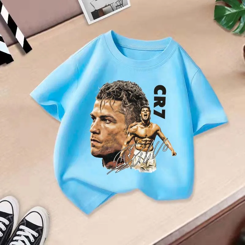 CR7 Cristiano Ronaldo Kids T-shirts Cartoon Clothes Shorts Sleeve Tee Football Star Printed Boutique Casual Tops Apparel Gifts view 3