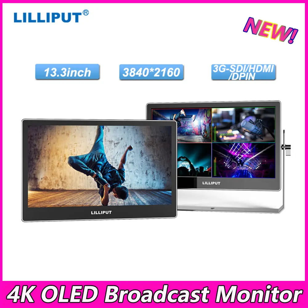 

LILLIPUT 13.3 inch 4K 3840*2160 OLED Broadcast Monitor Live Streaming Quad Split Display 3G-SDI HDMI for cameras dslr filmmaking