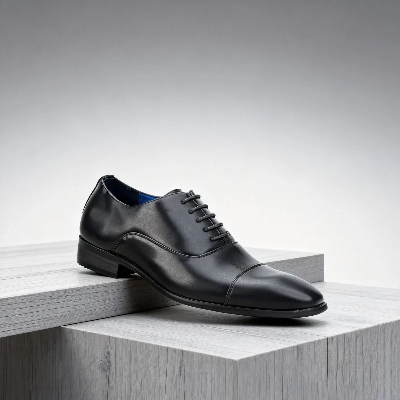 Men's Leather Shoes Fashion Small Square Head Men's Dress Shoes Luxury Wedding Shoes British Style Business Casual Leather Shoe