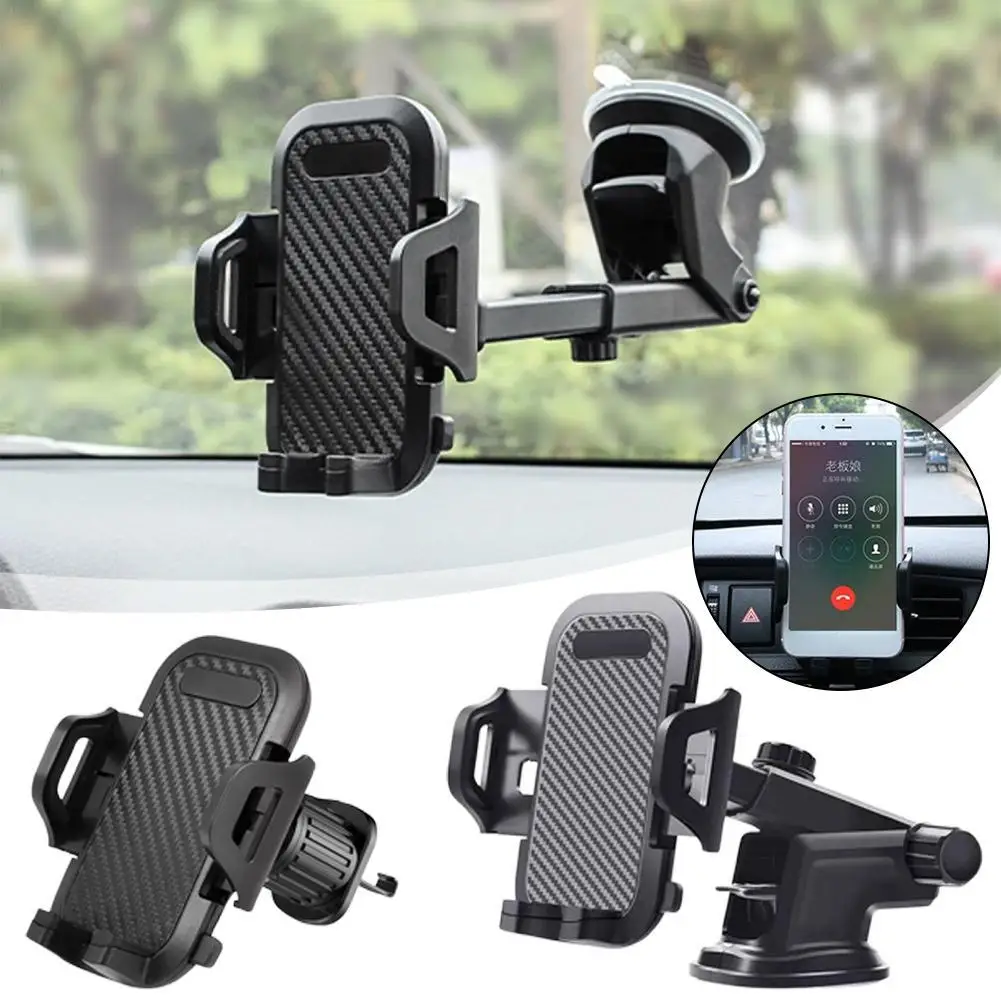 The Air Outlet Car Phone Holder Suction Cup Smartphone Support Anti Slip Shockproof Navigation Bracket Rotatable Car Bracket