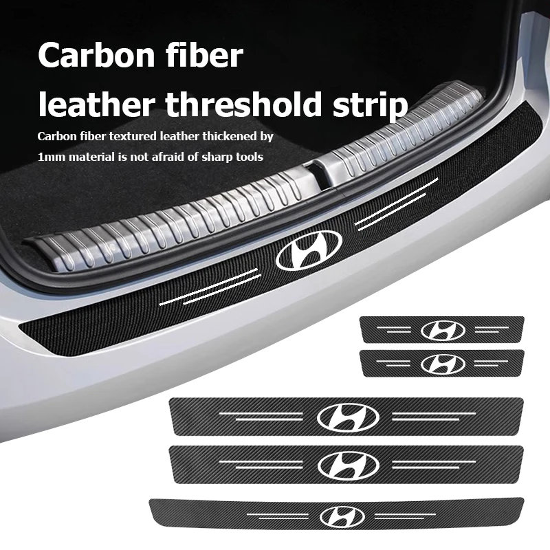 Tira de protección de umbral de coche Hyundai, pegatina antiarañazos para parachoques trasero de coche, accesorios i10 i20 i30 i40 ix20 ix35 ix55