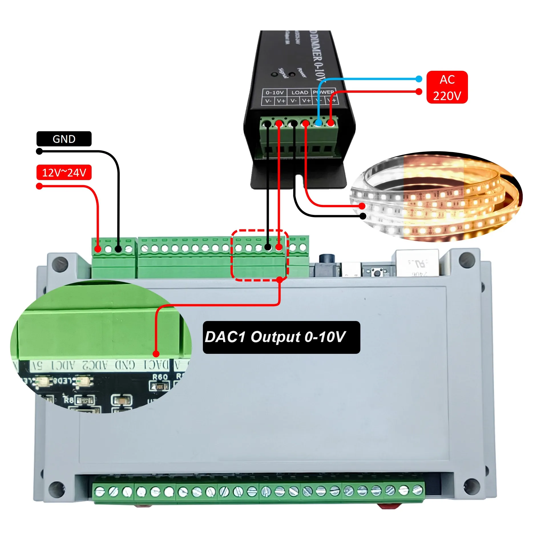 HKL-EA8 16M Large Flash IoT Board Smart Home Industrial Control NPN PNP signal input 0-5V 4-20MA Analog input 0-10V Output