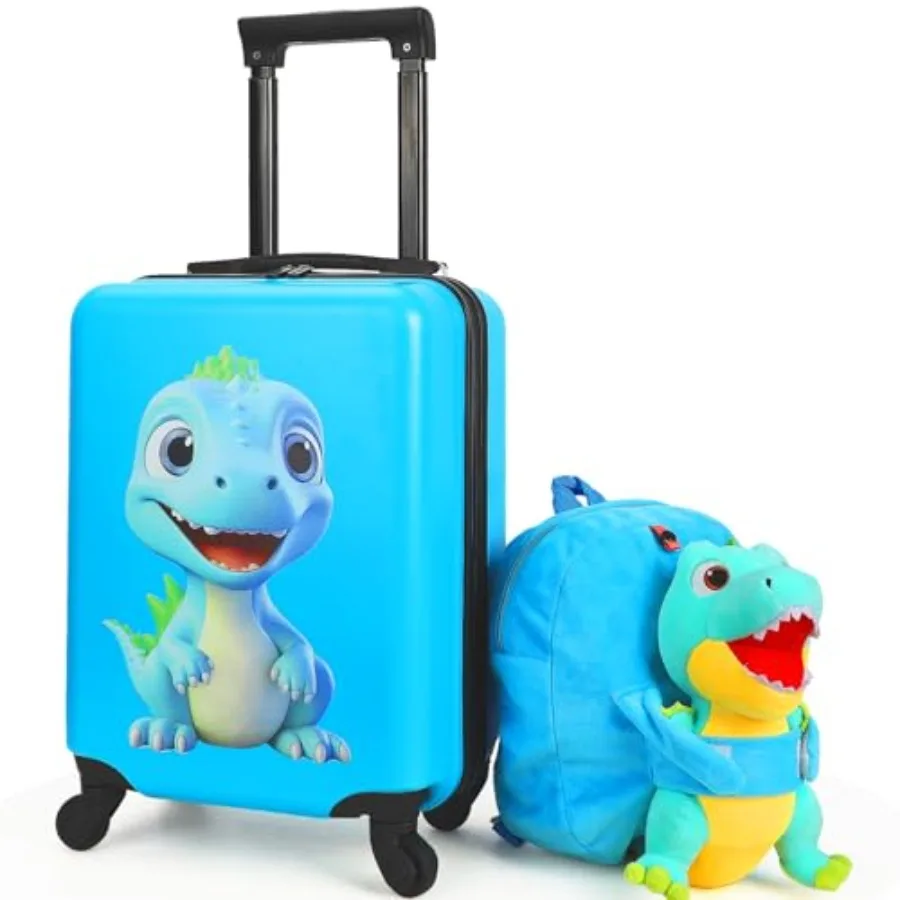 Luggage with Wheels, Hardside Toddler Carry On Suitcase Set, Lightweight Rolling Travel Bag for Boys and Girls, Airline Approve