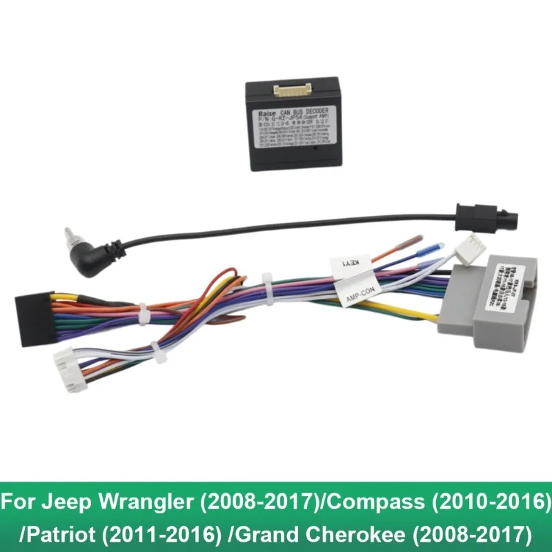 For Jeep Wrangler 2008-2017 Compass 2010-2016 Patriot 2011-2016 Grand Cherokee Car Radio Wiring Harness Power Cable