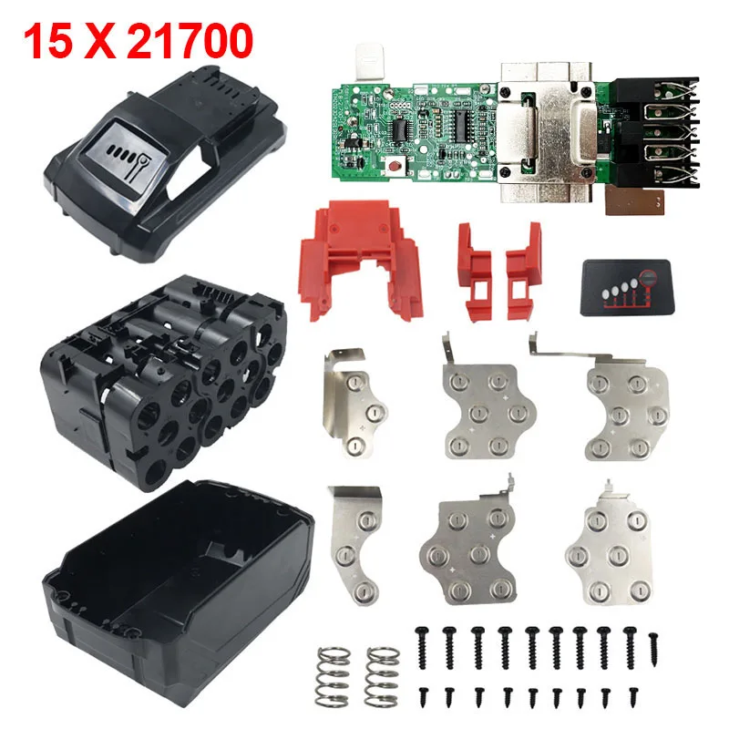 15*21700 Li-ion Battery Plastic Case PCB Charging Protection Circu Board Box Shell For Milwaukee 18V 12Ah Li-ion Battery Housing