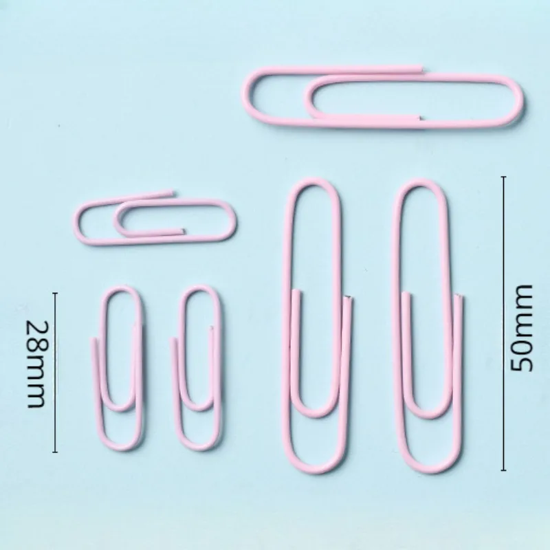 Imagem -06 - Simples Macaron Cor Paper Clip Teste Bonito do Estudante Binder Clipes de Metal Office Bill Document Binding Acessórios 20 Pcs 50 Pcs