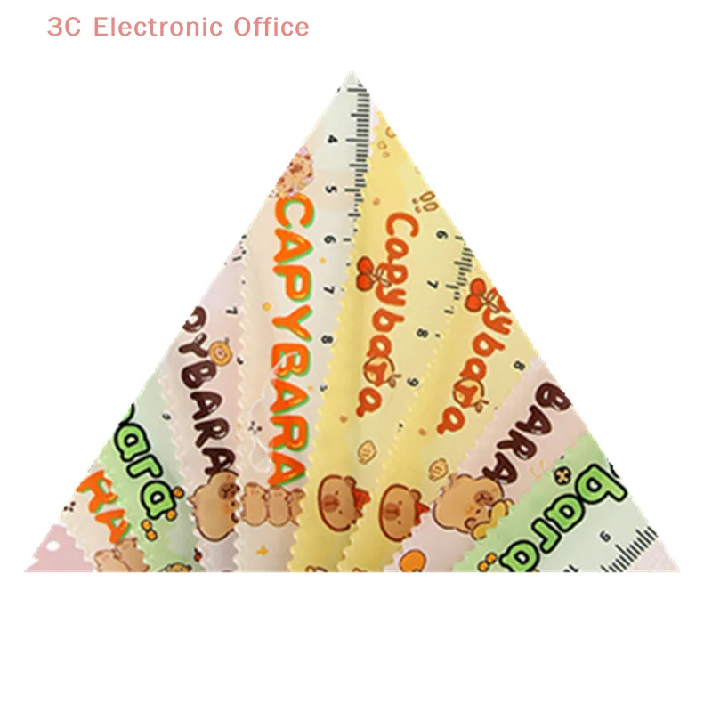 Cartoon Capybara Ruler Wavy Lines Creative Straight Ruler Kawaii Design Drawing Tool For Student School Office Supplies Gifts