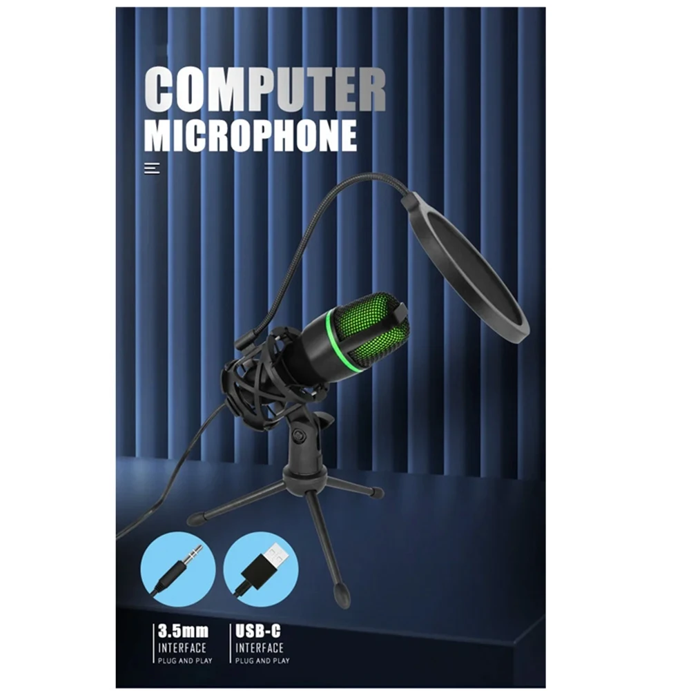 ميكروفون مكثف USB عالي الاحترافي للبث المباشر لأجهزة الكمبيوتر المحمول وألعاب الفيديو واليوتيوب والبودكاست #2