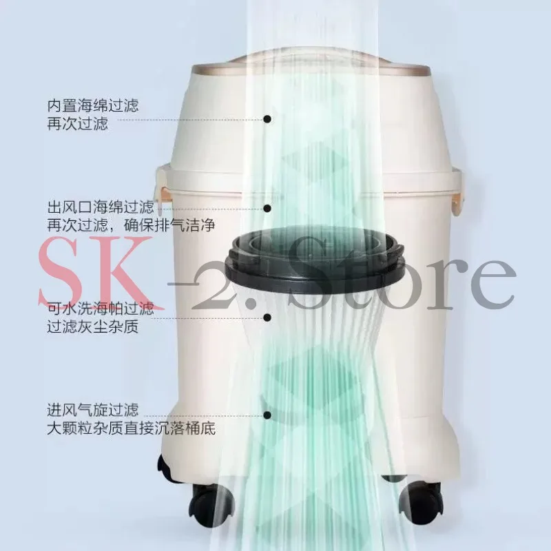 Vacuum Cleaner Household Barrel Dry and Wet Blowing Multi-purpose Vacuum Cleaner High Power Industrial Beauty Seam
