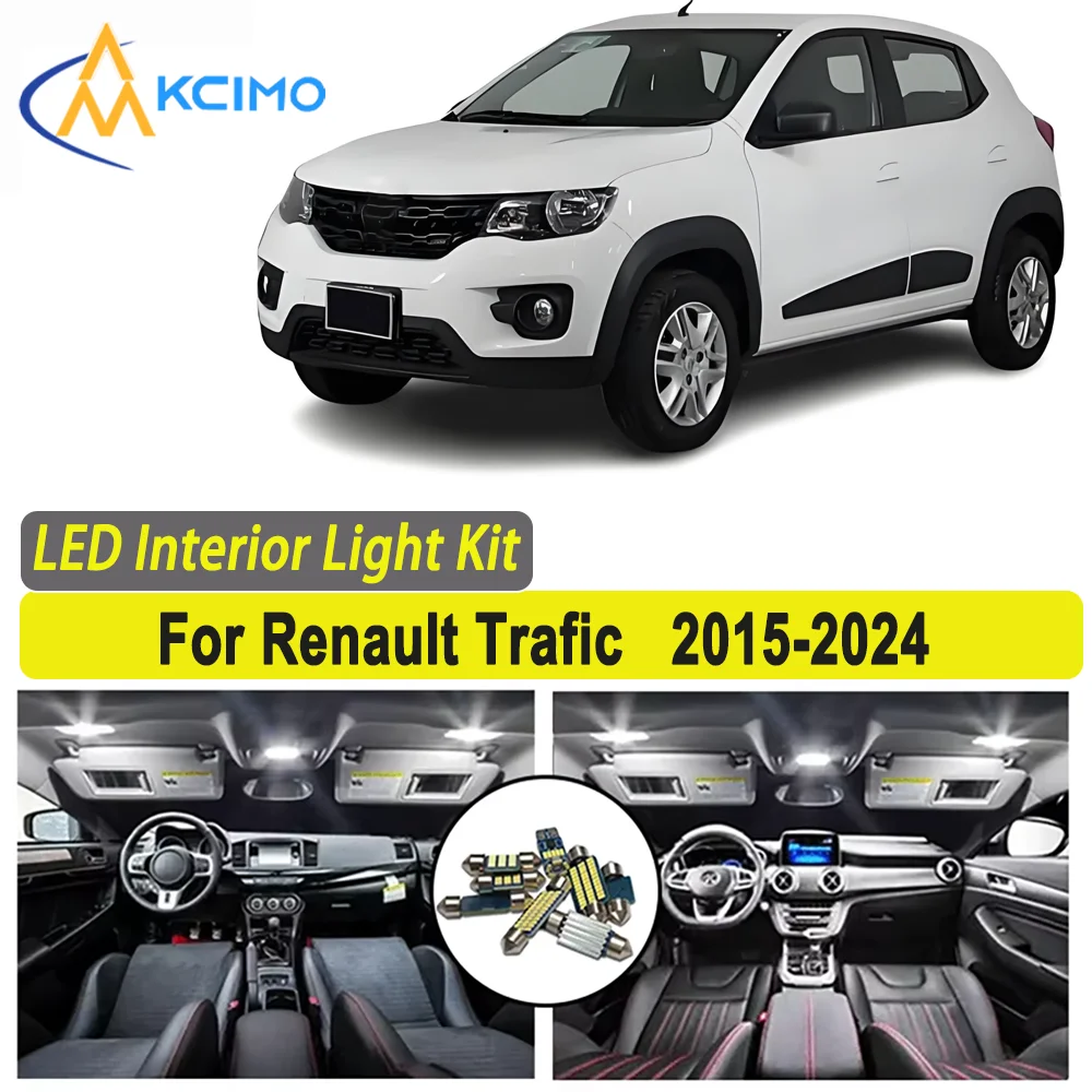 

Kcimo LED For Renault Trafic 2015 2016 2017 2018 2019 2020 2021 2022 2023 2024 Premium Bright LED Interior Dome Map Trunk Light