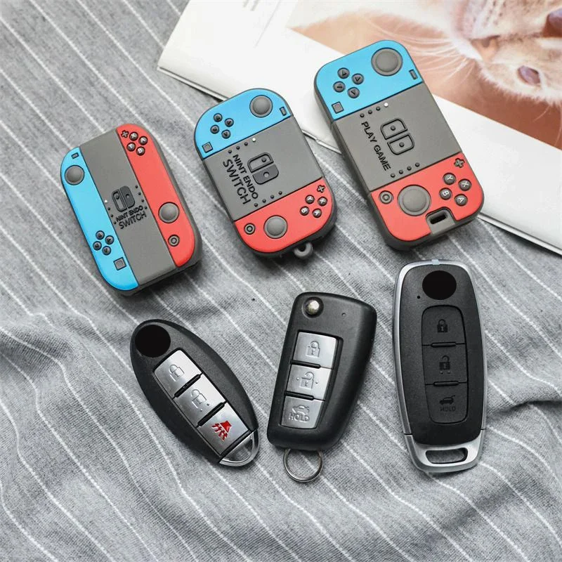 Silicone Game Machine for Nissan Qashqai X-Trail Versa Maxima Altima Ariya 2022 Juke Tiida Infiniti Car Key Case Cover Keychain