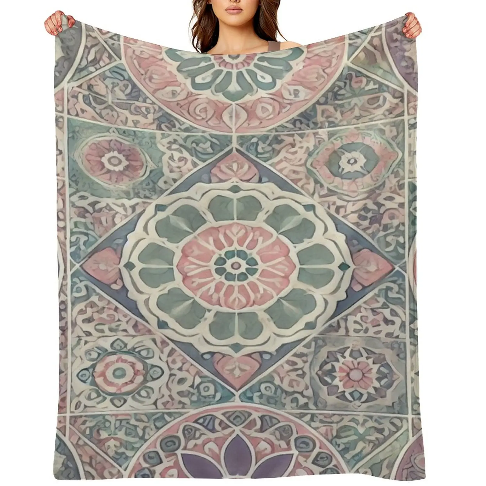 

Zelliges Pastels Throw Blanket Comforter Cute Plaid blankets and throws valentine gift ideas Blankets