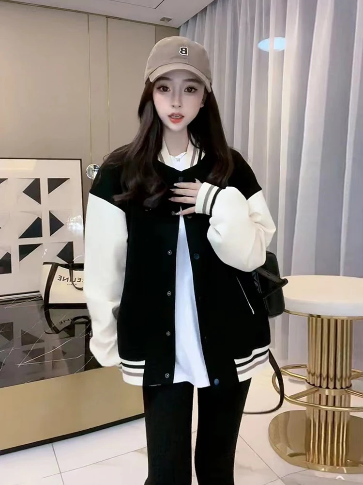 

Бейсбольные куртки, корейские женские бомберы, длинные стразы, разноцветные, Harajuku, для миниатюрных подростков, матовые, с острыми рукавами и бисером, для пешего туризма