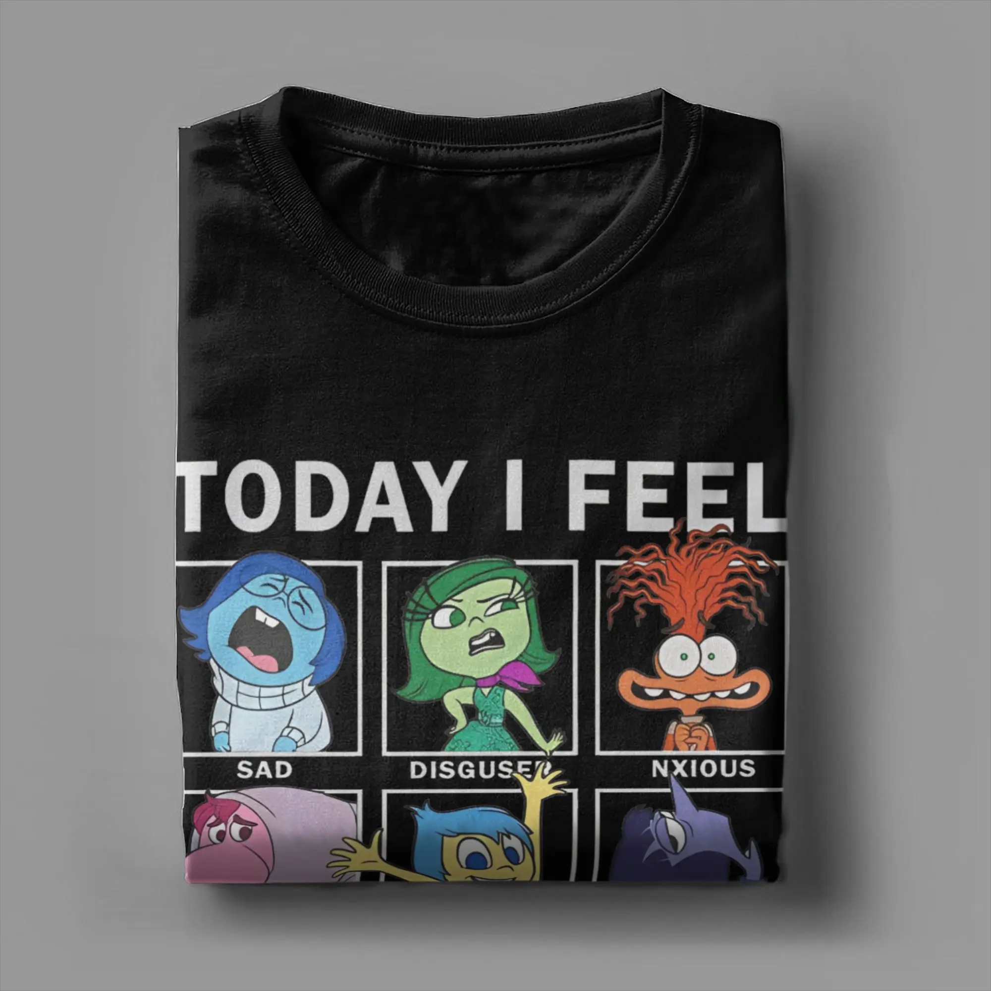 Men Women New Arrival Inside Out Characters Funny Meme Today I Feel T Shirt Tee Cotton T-shirts Clothing