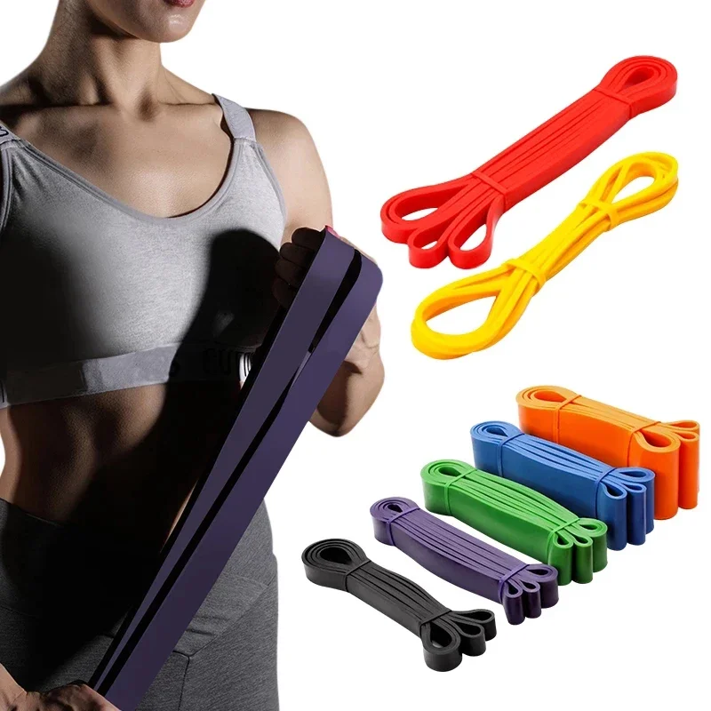 Banda Elástica de Látex Resistente para Ejercicios de Fuerza, Bandas Auxiliares para Dominadas, Equipo de Fitness Tipo Goma de Mascar para Fortalecimiento y Entrenamiento