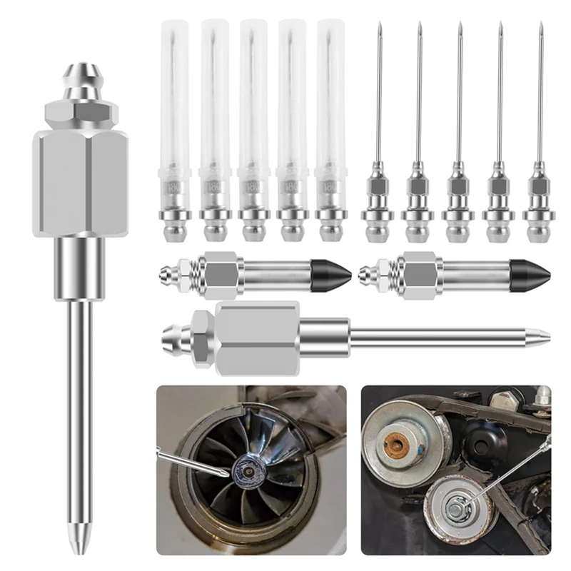 

ABDJ-Solid Machinery Grease Injector 7PCS Grease Needle Accessory Set Anti Leaking Grease Nozzles Easy To Transport