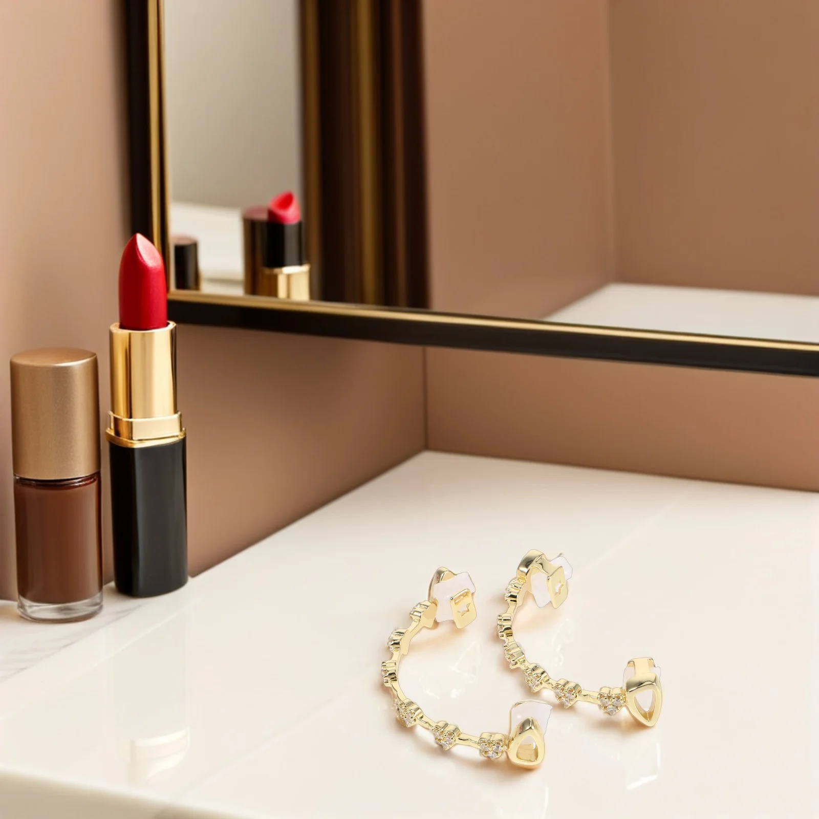 

1Set Gold Plated Rhinestone Teeth Grill Stylish Punk Mouth Accessory Men Women Rapper Party Fancy Dress Grill Teeth