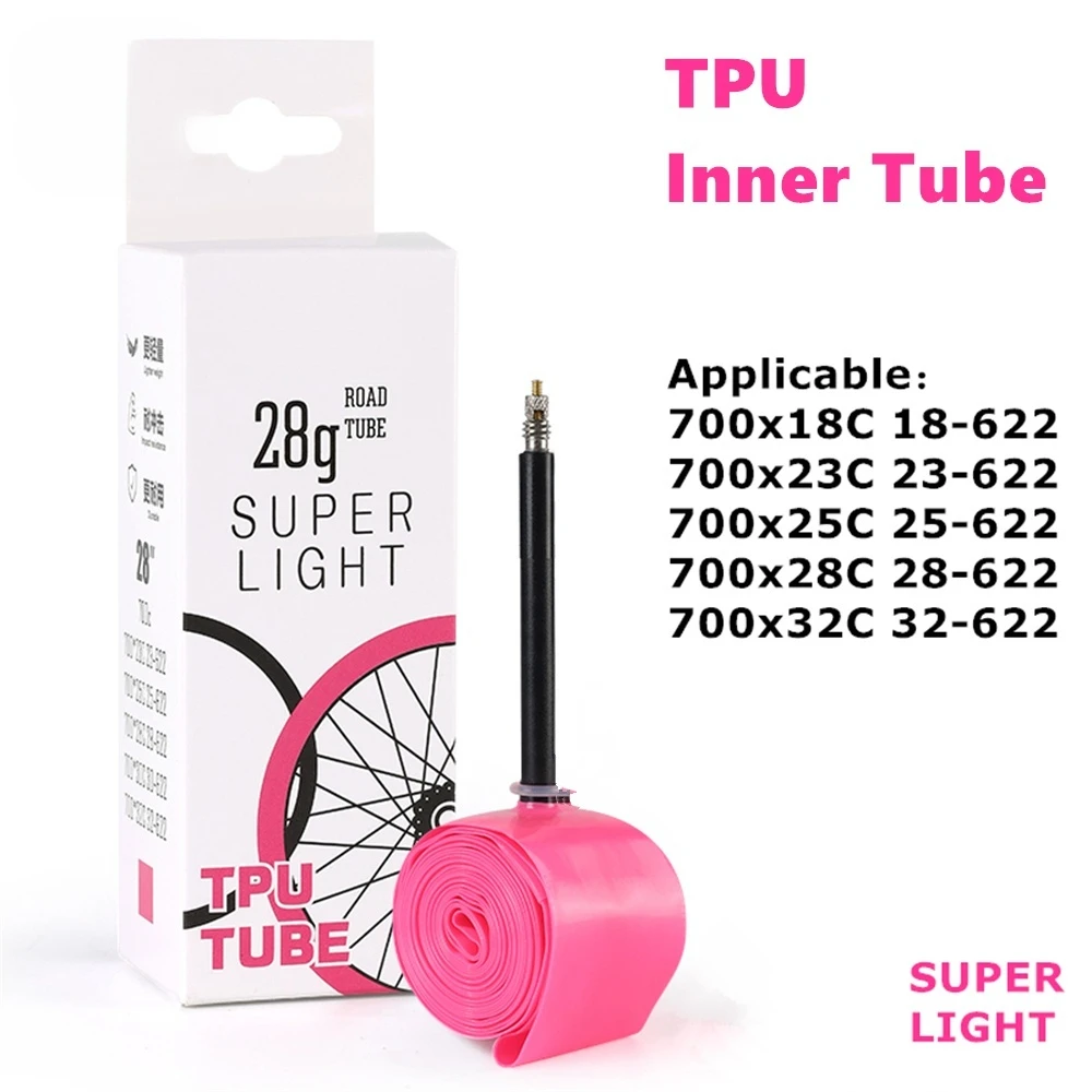 AliExpress UK 1Pcs Ultralight 28g Bike TPU Inner Tube 700X18 25 28 32 Road Bicycle TPU Material Tire 65mm Length French Valve