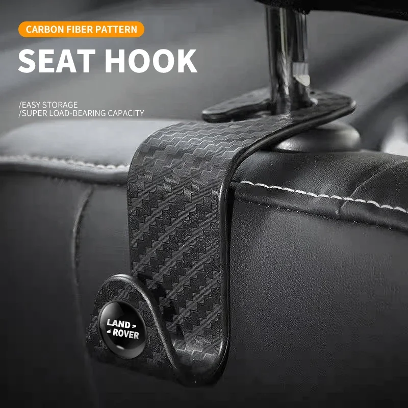 1/2/4PCs Carbon Fibre Car Rear Seat Hook Hanger Storage Organizer Hooks For Land Rover Freelander 2 LF Discovery L462 Range Rfid