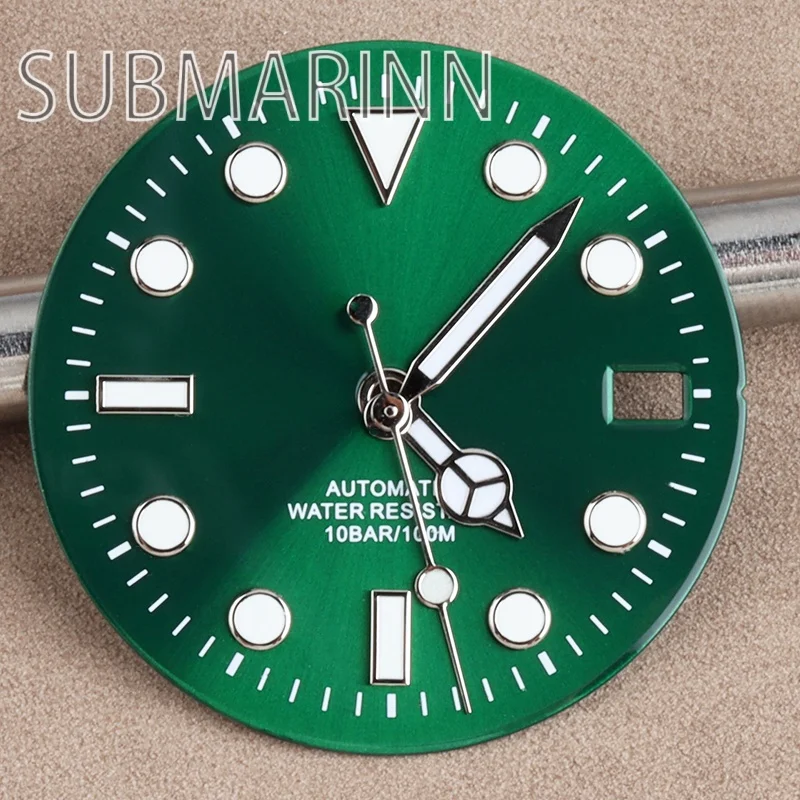 

NH35 28.5mm Watch Dial Hands Green Luminous For SUB Dial NH35 NH36 NH34 NH38 Movement Watch Accessories Watch Repair Tools