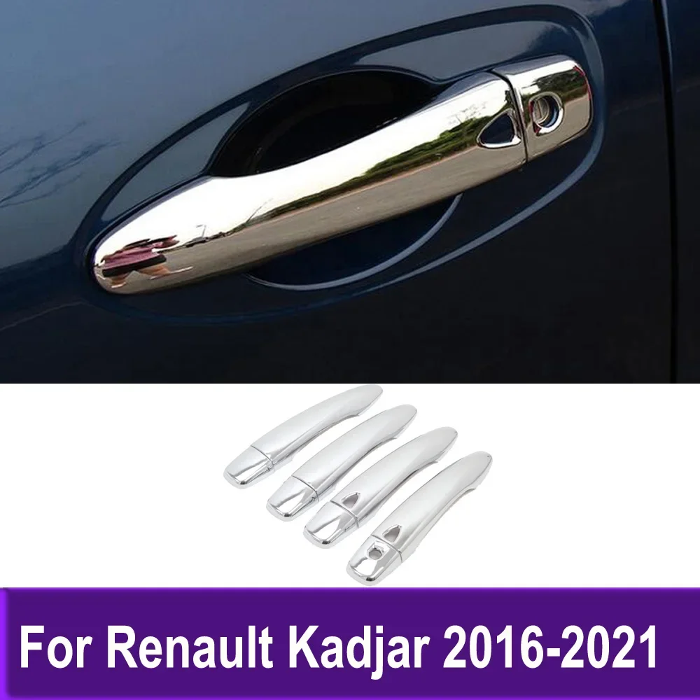 

Chrome Side Door Handle Cover Trim Sticker For Renault Kadjar 2016 2017 2018 2019 2020 2021 Decoration Styling Car Accessories