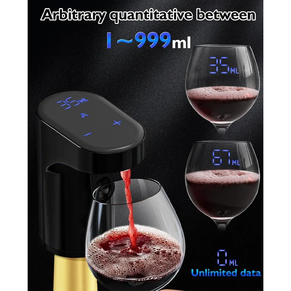 

2025 Electric Wine Decanter,5-in-1 Digital Alcohol Bottle Dispenser Adjustable Dosing,Smart Whiskey Pourer, Liquor/Spirits Pump