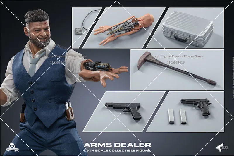 ArtFigures AI-006 1/6 Black Panther Arms Dealer Full Set 12'' Action Figure with Rebuild Robotic Arm Replaceable Hand Shape