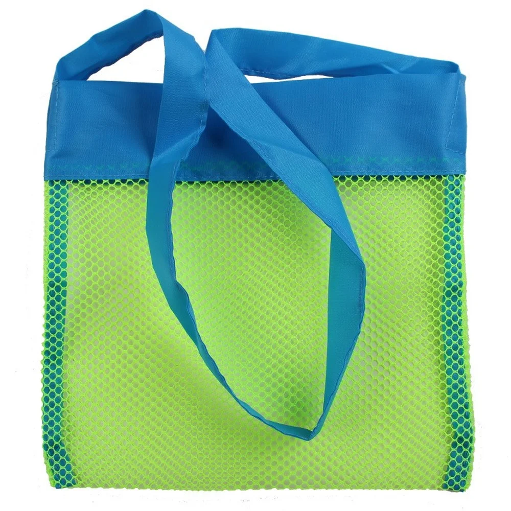 1pc Multicolor Large Mesh Beach Bag, Sand-Away Portable Tote With Convenient Hanging Hole, Breathable Foldable Storage Bag
