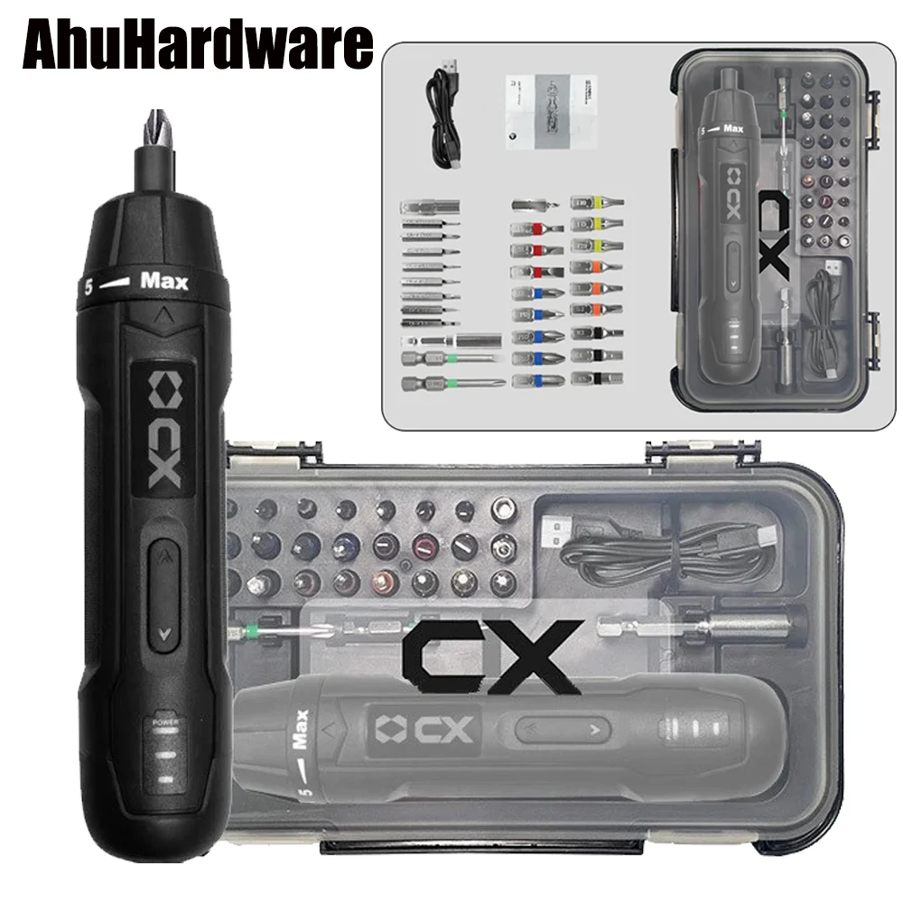 

AhuHardwaCordless Compact Smart Screwdriver Mini Press Type Screwdriver Rechargeable Set 3.6V 2000mAh Multifunctional Hand Drill