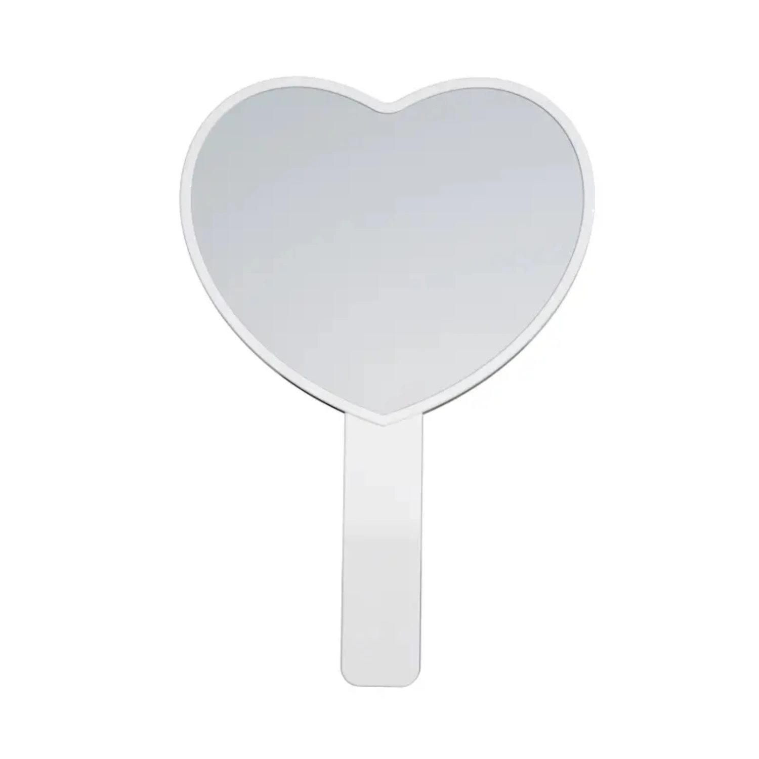 Heart Shaped Travel Handheld Makeup Mirror - Lightweight Hand Held Cosmetic Mirror - Portable Plastic Beauty Mirror for Travel -