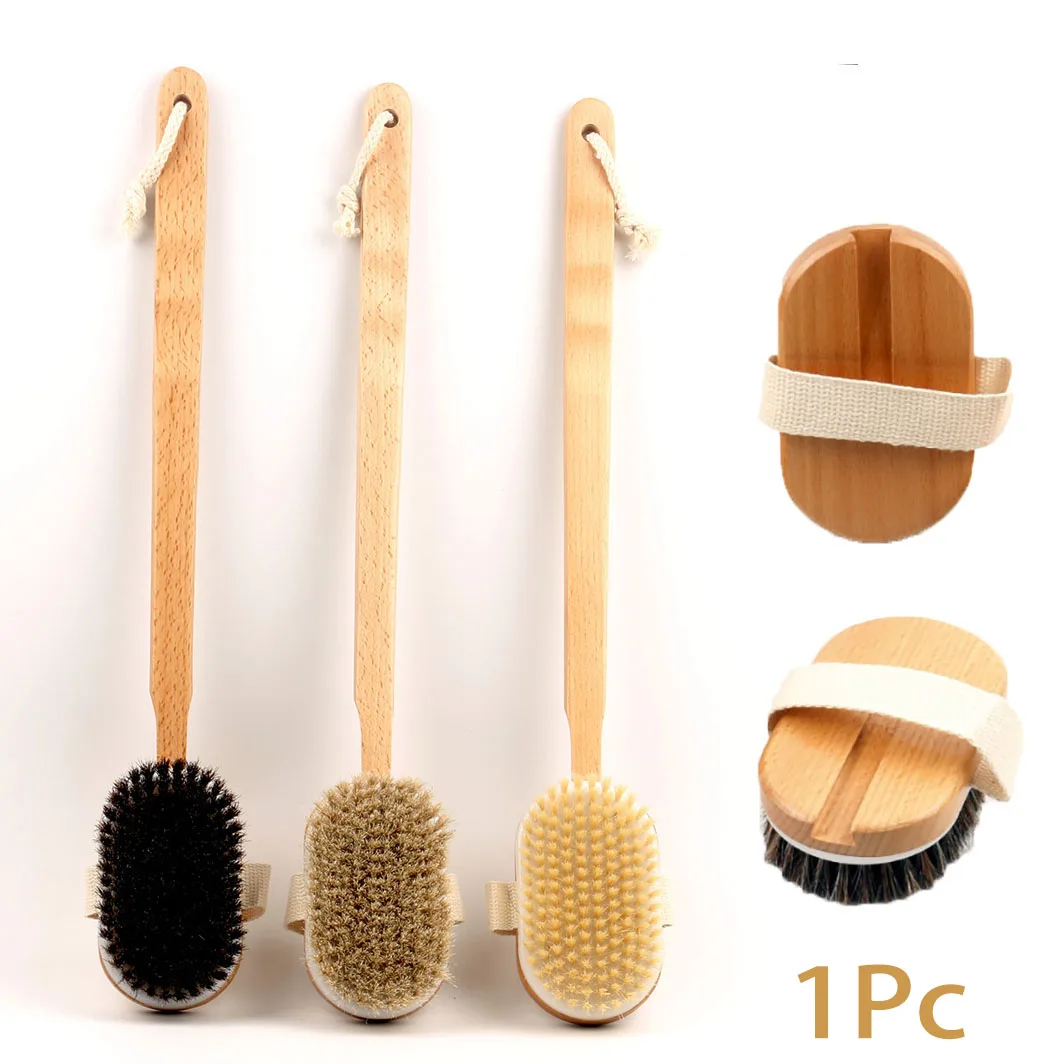 Cepillo de baño de cerdas duras de mango largo, cepillo de baño, cepillo suave para frotar la espalda, cepillo seco y húmedo, cepillo de masaje plegable para músculos
