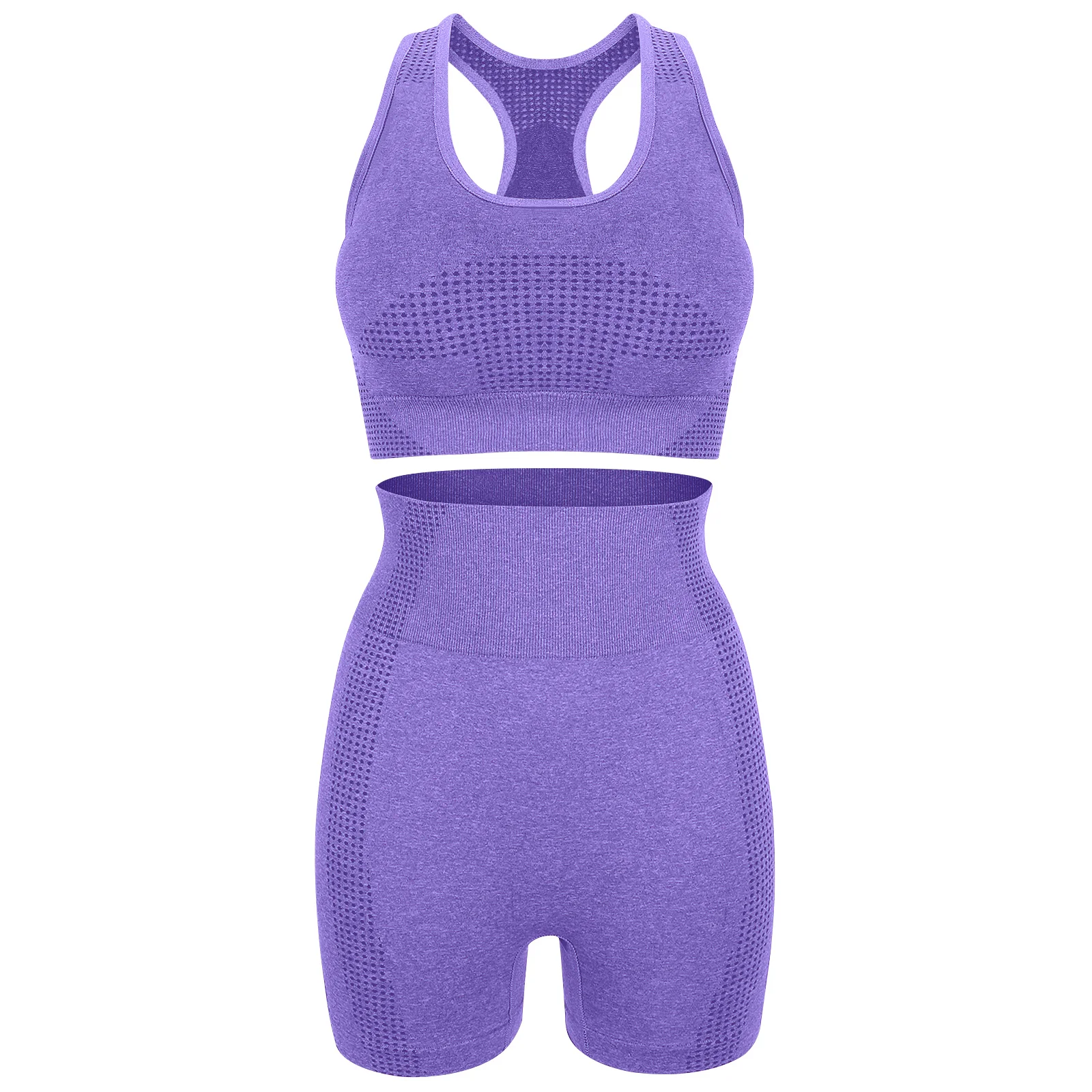 

1Set Women's Yoga Outfits 2 Piece Workout Sets Breathable Stretchy Fitness Clothes for Gym Running Training Yoga Tops and