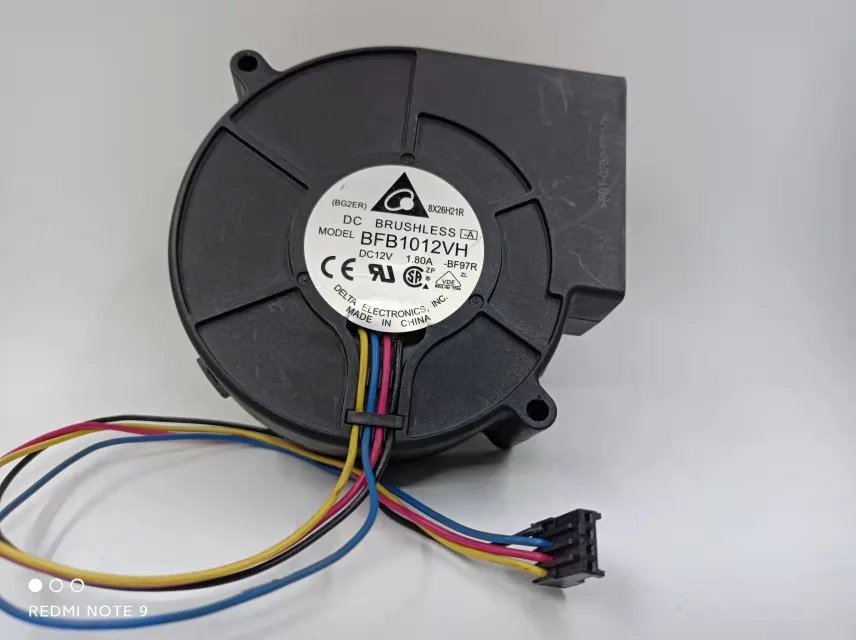 

Delta Electronics BFB1012VH BF97R DC 12V 1.80A 97x97x33mm 4-Wire Server Cooling Fan