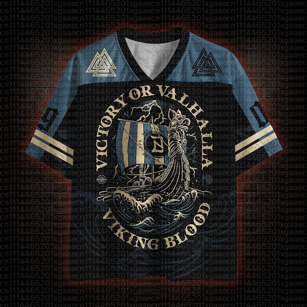2026 New Nordic Mythical Theme Sports Fashion Short Sleeve V-neck Street View Clothing Mythical Fan Gifts