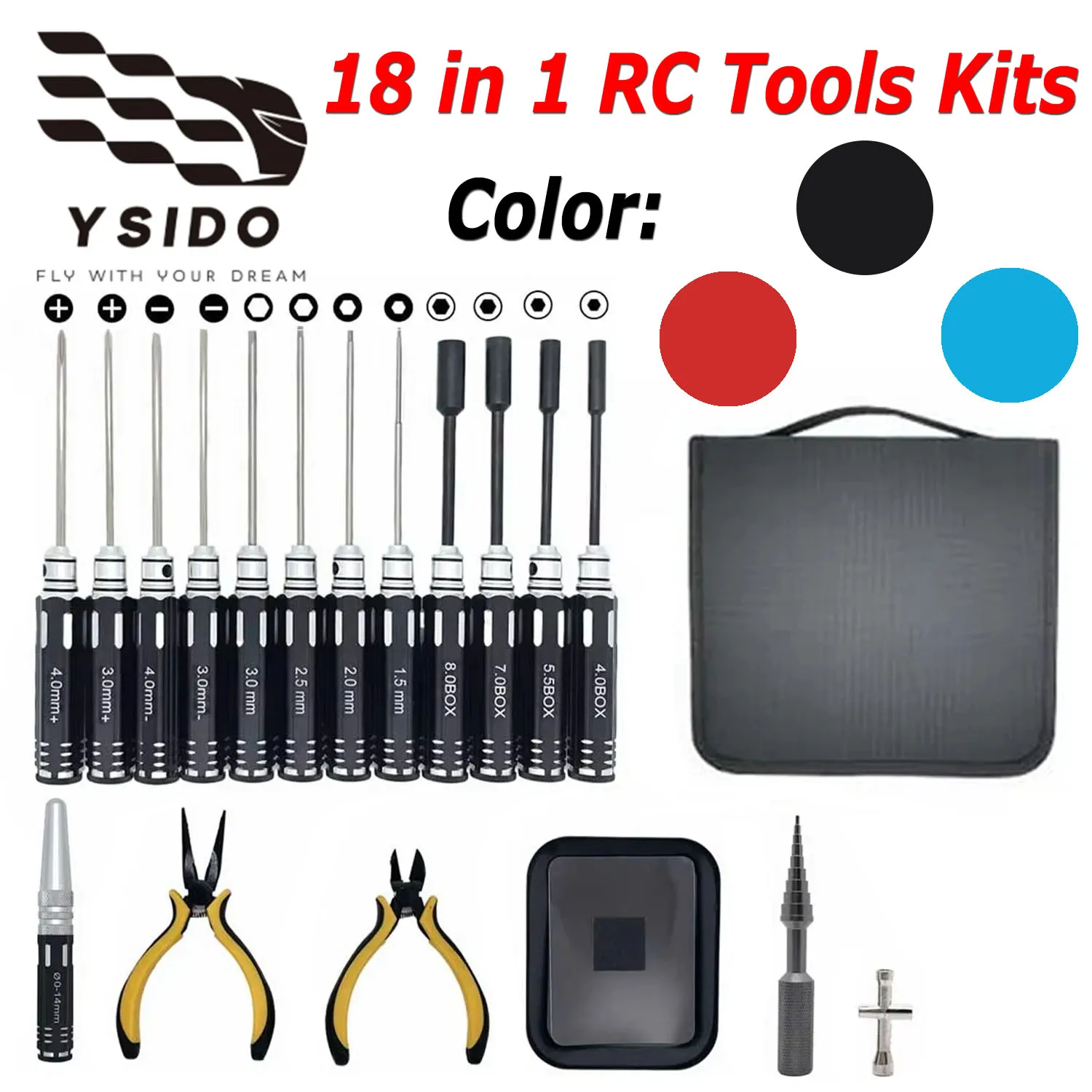 ysido-tools-kits-18-in-1-screwdriver-pliers-hex-sleeve-socket-spanner-repair-box-set-for-repairing-rc-airplanes-car-model-toys