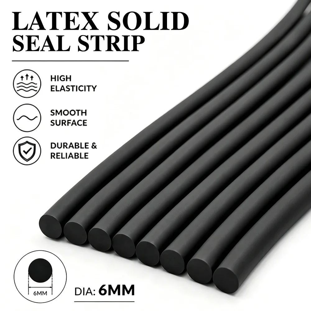 Diameter 6mm Thickened Round Latex Strong Resilience Natural Latex Solid Strip 1/2/3/5M For Organizing Bundling And Outdoor Gear