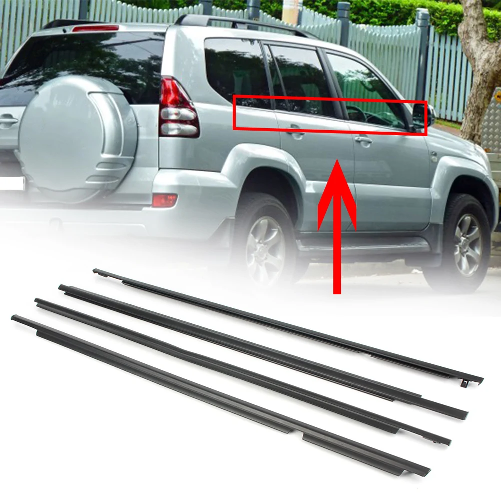 4Pcs Car Weatherstrips Front Rear Door Window Belts Seal for Toyota Land Cruiser 120 Prado 2003-2009 For Lexus GX470 2003-2009