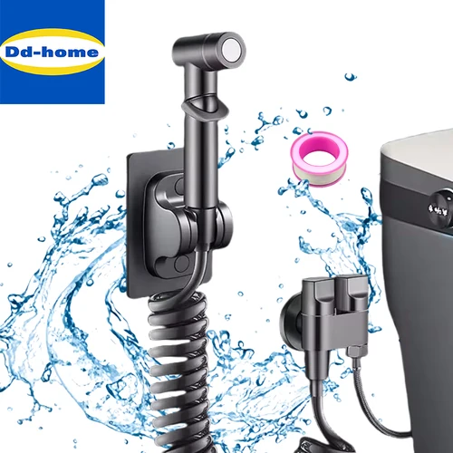 Juego de pistola pulverizadora para bidé, rociador de bidé de mano de alta presión con chorro de agua, limpieza de inodoro, ducha higiénica para accesorios de baño