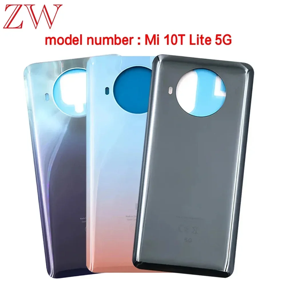 New For Xiaomi Mi 10T Lite 5G Battery Back Cover 3D Glass Panel Rear Door Glass Mi10T lite Housing Case With Adhesive Replace