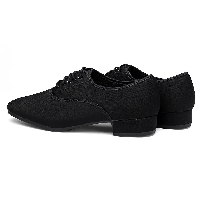 Men Modern Dance Shoes Boys Canvas Latin/Tango/Ballroom Shoes Rubber/Soft Sole Low Heels Man Dancing Shoes Black Professional